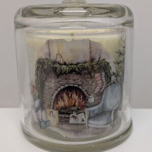 NEW! Michel Design Works Christmas by the Hearth Glass Cloche Candle 5.8oz/164g